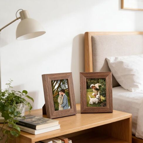 Rainmae 6 Pack Mini Picture Frames 2.5x3.5 Inch Solid Wood Small Polaroid Style Picture Frames with Clear Plexiglass 2x3 Small Polaroid Instax Fuji 12/40/EVO Photo Holder, Home Office Decoration in Saudi Arabia