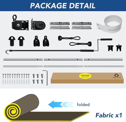 KANAGAWA 12' W x 8' H Patio Shades Roll Up Blinds with Splicing Design, Cordless Outdoor Roller Shades for Outside, Exterior Roller Sun Shade Cloth for Porch Pergola Balcony Backyard, Walnut in Kuwait