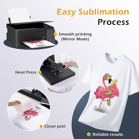 ورق تصعيد كولمولي 8.5 × 11، 300 ورقة ورق نقل حراري لأي طابعة نافثة للحبر 125 جرام مع حبر تصعيد حراري على المغلفة، وحافظات الهاتف، والأقمشة الخفيفة، والمشروعات اليدوية، والقمصان، والأكواب in Kuwait