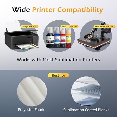 ورق تصعيد كولمولي 8.5 × 11، 300 ورقة ورق نقل حراري لأي طابعة نافثة للحبر 125 جرام مع حبر تصعيد حراري على المغلفة، وحافظات الهاتف، والأقمشة الخفيفة، والمشروعات اليدوية، والقمصان، والأكواب in Kuwait