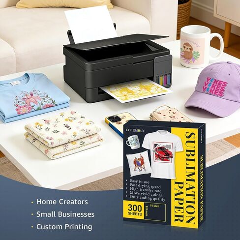 ورق تصعيد كولمولي 8.5 × 11، 300 ورقة ورق نقل حراري لأي طابعة نافثة للحبر 125 جرام مع حبر تصعيد حراري على المغلفة، وحافظات الهاتف، والأقمشة الخفيفة، والمشروعات اليدوية، والقمصان، والأكواب in Kuwait