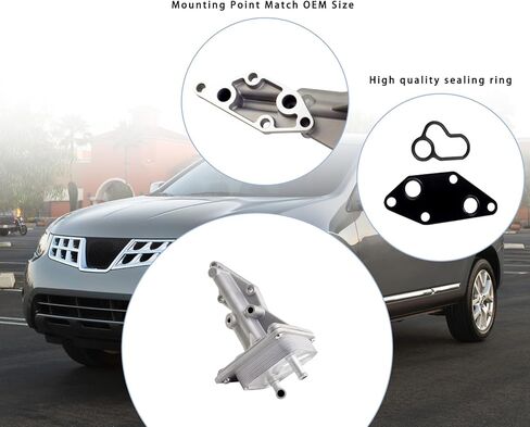 FUXINTUM upgrade aluminium Engine Oil Cooler Assembly Compatible with 2007-2013 Nissan Altima 2007-2012 Sentra, L4 2.5L,Replaces# 21300-JA06A, 21300-JA05A in Kuwait