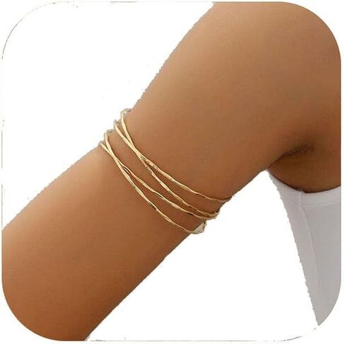 Minimalist Arm Bracelet Upper Arm for Women Gold Arm Cuff Upper Bracelet Stackable Arm Bangle Bracelet for Women Men in Kuwait