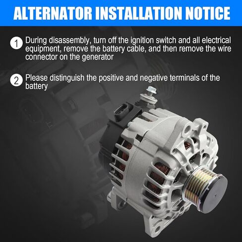 11258 Alternator Replacement Compatible with Sen-tra & Al-tima 2007-2012 | Al-tima 2013 Coupe S | Ro-gue 2011-2013 | Ro-gue 2014 2015 Select L4 2.5L 110 AMP Alternator Replace OE# 23100-JA02A in Kuwait