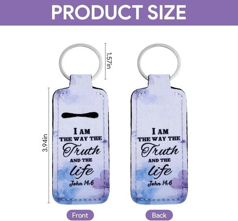 72 Pcs Christian Lipstick Holder Key Chain Chapstick Holder Keychain Bulk Lip Balm Holder with Metal Ring Lipstick Lip Gloss Pouch Religious Party Bible Inspiration Gifts for Women in Kuwait