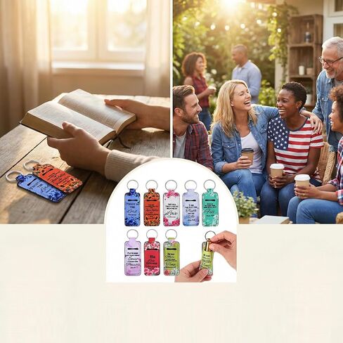 72 Pcs Christian Lipstick Holder Key Chain Chapstick Holder Keychain Bulk Lip Balm Holder with Metal Ring Lipstick Lip Gloss Pouch Religious Party Bible Inspiration Gifts for Women in Kuwait