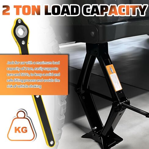 جاك مقص 2 طن لمجموعة السيارة شديدة التحمل، مجموعة جاك السيارة المحمولة تتضمن مقبض مقابس مقص/مفتاح ربط/مقبس صامولة، مجموعات طوارئ السيارات الاحترافية طقم مقابس الإطارات للسيارات in Saudi Arabia