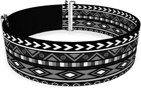 Buckle-Down Women's Cinch Belt Geometric5 GraysBlackWhite 23 to 42 Inch, Multicolor in Saudi Arabia
