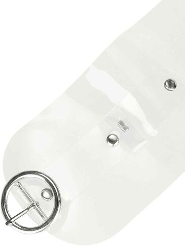 Women Clear Waist Belts, Wide Transparent Round Buckle PVC Waistband Belt for Dress in Saudi Arabia
