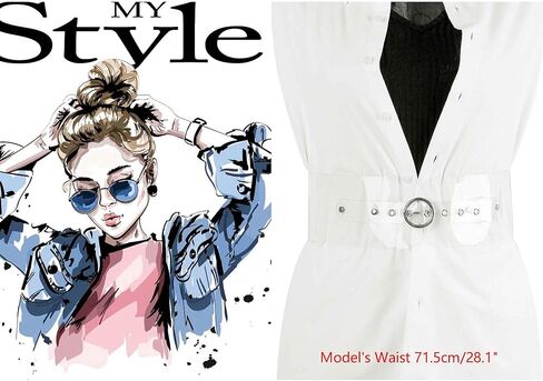 Women Clear Waist Belts, Wide Transparent Round Buckle PVC Waistband Belt for Dress in Saudi Arabia