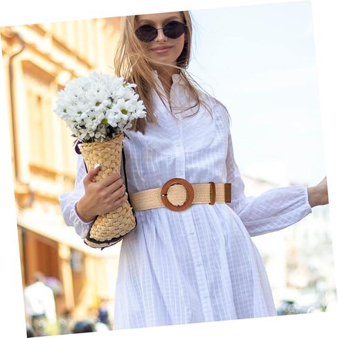 LIFKOME 3 Pcs Women's Woven Belt Boho Style Stretchy Dress Jeans Waist Belt Black in Saudi Arabia