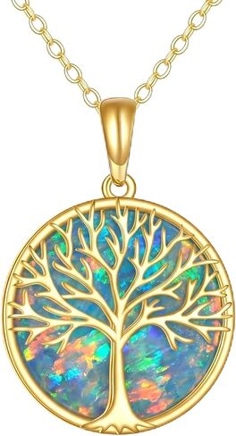 Gold Tree of Life Necklace 14k Gold Family Tree of Life Pendant Necklace Jewelry Christmas Gifts for Women Girls Mother Daughter Girfriend (Gold tree of life necklace) in Saudi Arabia