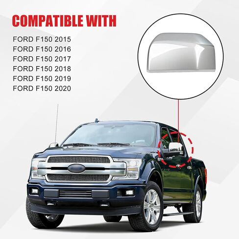 غطاء مرآة الباب لسيارة Ford F150 2015 2016 2017 2018 2019 2020، غطاء خلفي لمرآة الرؤية الجانبية للباب - الملحقات الخارجية in Kuwait