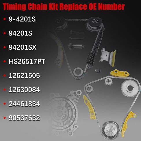 2.4 Timing Chain Kit w/Head Gasket Water Pump for Chevy Equinox Malibu, for GMC Terrain 2011-2017, for Buick Regal Lacrosse Verano 2.2 2.4L Ecotec w/VVT Solenoid Replace 9-4201S HS26517PT in Kuwait