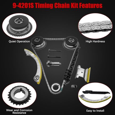 2.4 Timing Chain Kit w/Head Gasket Water Pump for Chevy Equinox Malibu, for GMC Terrain 2011-2017, for Buick Regal Lacrosse Verano 2.2 2.4L Ecotec w/VVT Solenoid Replace 9-4201S HS26517PT in Kuwait