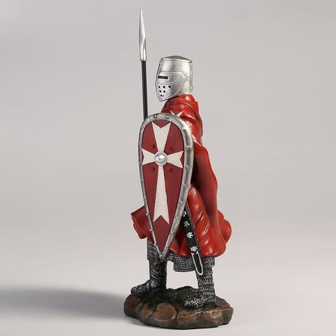 Veronese Design 7 3/4 Inch Maltese Knights Hosipitaller Templar Spear and Shield Hand Painted Polystone Home Decor Statue Collectibles in Saudi Arabia