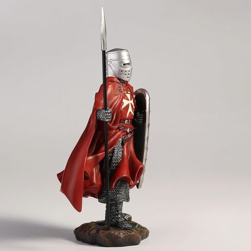 Veronese Design 7 3/4 Inch Maltese Knights Hosipitaller Templar Spear and Shield Hand Painted Polystone Home Decor Statue Collectibles in Saudi Arabia