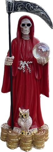 Santa Muerte Red 5" Inch Tall Statue Holy Death Grim Reaper Skull Home Decor in Saudi Arabia