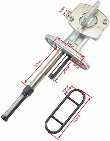Fuel Valve Petcock Shut Off Replacement for Yamaha Warrior 350 YFM350 1987,1988,1989,1990,1991,1992,1993,1994,1995,1996,1997,1998,1999,2000,2001,2002,2003,2004 Replace OEM# 21V-24500-20-00 in Saudi Arabia