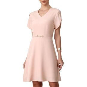 فستان Allegra K قصير الأكمام للنساء لحفلات الزفاف وحفلات الكوكتيل شبه الرسمية وفساتين متوسطة الطول in Kuwait