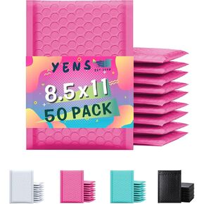 Yens Poly Bubble Mailers Waterproof Self Seal Adhesive Shipping Bags, Cushioning Padded Envelopes for Shipping, Mailing (Hot Pink, 8.5x12-50 PC) in Kuwait