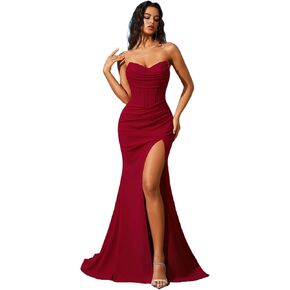 فساتين كوكتيل نسائية أنيقة بدون حمالات، فساتين سهرة حورية البحر لضيوف حفل الزفاف in Kuwait