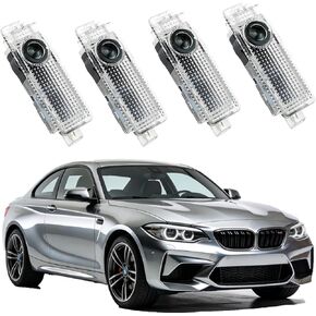 مصابيح باب السيارة، 4 عبوات من مصابيح شعار جهاز عرض LED للباب، مصابيح ترحيب لاسلكية، مصابيح ظل الشبح متوافقة مع سلسلة 3/5/6/7/X1/X2/X3/X4/X5/X6/X7/Z/M/GT in Kuwait