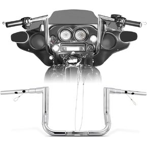 1 1/2 Inch Street Glide Handlebar 10" Rise Right-angle Bar 1.5" Fat 1" Clamp Ape Hangers for Harley 2023-later CVO Street Glide FLHXSE & 2024 2025 2026 FLHX Models, Chrome in Kuwait