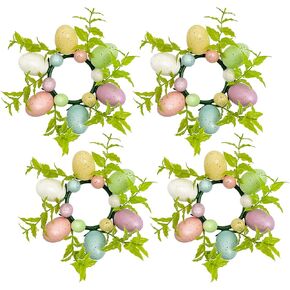 4 قطع من أكاليل شموع عيد الفصح، أكاليل صغيرة، حلقات شموع بيض الربيع والتوت، حامل شموع بيض عيد الفصح الاصطناعي، لمطبخ المنزل في عطلة عيد الفصح (ب) in Kuwait