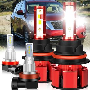 For Dodge Ram 1999 2000 2001 Light Bulbs, 800% Brightness Hi and Lo Beam+Fog Light Bulbs, 6500K White, 36000LM Super Bright with 20000RPM Cooling Fan, True Plug & Play, 4PCS in Kuwait