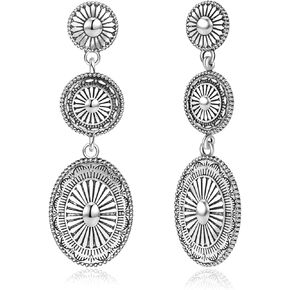 Joyline Western Earrings for Women Vintage Oval Turquoise Concho Dangle Earrings Country Concert Outfits Western Jewelry Gifts in Kuwait