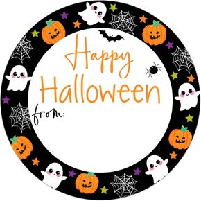 120Pcs Happy Halloween from Stickers, 2 Inch Round Self Adhesive Halloween Stickers Label for Envelope Seals Gift Bags in Kuwait
