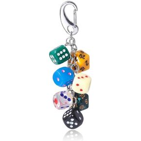 ASIJUNTYECHO Dice Keychain Lucky Handbag Bag Colorful Key Chain Purse Handbag Wallet Accessories Y2k Keychain for Women Men in Kuwait