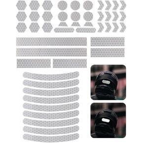 47 PCS Reflective Stickers for Helmet/Bike/Motorcycle/Car/Stroller, Waterproof Outdoor Safety Warning Reflective Stickers, Reflective Decals Multi Shapes Kit, Bike Reflectors for Night Riding in Saudi Arabia