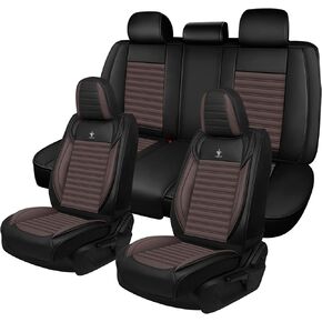 Seat Covers Fit for Ford Focus ST 2013-2018 Premium Leather Car Seat Covers, Waterproof Non-Slip and Airbag Compatible, Fashion Car Seat Protector (Black Red,5 Seats with Pillow) in Kuwait