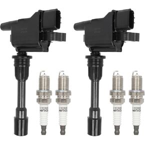 2PCS Ignition Coil and 4PCS spark plug Automotive Replacement 2001-2003 for Mazda Protege,2002-2003 for Mazda Protege5,C1395 12568062 5c1392 E255 52-1743 Gn10114 12568062 1214 UF303 C1395 in Kuwait