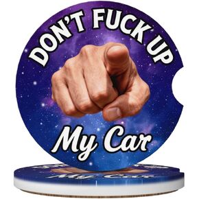 Small Red Flowers 2 Pack Car Cup Holder Coasters Absorbent Ceramic Drink Coasters 2.56" Universal Anti Slip Cup Mat with Cork Base and Finger Notch Auto Accessories Interior for Women Men in Kuwait