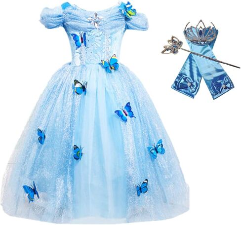 DreamHigh Princess Cinderella Butterfly Costume Dress with Cosplay Accessories 3-10 Yrs in Saudi Arabia