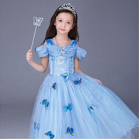 DreamHigh Princess Cinderella Butterfly Costume Dress with Cosplay Accessories 3-10 Yrs in Saudi Arabia