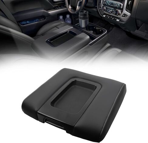 22881398 Front Seat Center Console Armrest Lid with Liner Mat, Compatible with 2014-2019 Chevrolet Chevy Silverado, GMC Sierra 1500 2500HD 3500HD, Suburban, Tahoe, Yukon XL, Black in Kuwait