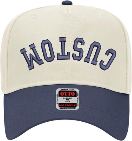 Custom Upside Down Text | Two Tone Trucker Hat | Unisex 5 Panel Adjustable Snapback | Personalized Trendy Embroidered Ballcap in Kuwait