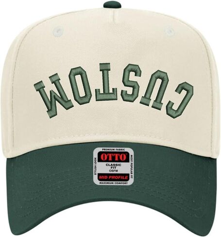 Custom Upside Down Text | Two Tone Trucker Hat | Unisex 5 Panel Adjustable Snapback | Personalized Trendy Embroidered Ballcap in Saudi Arabia