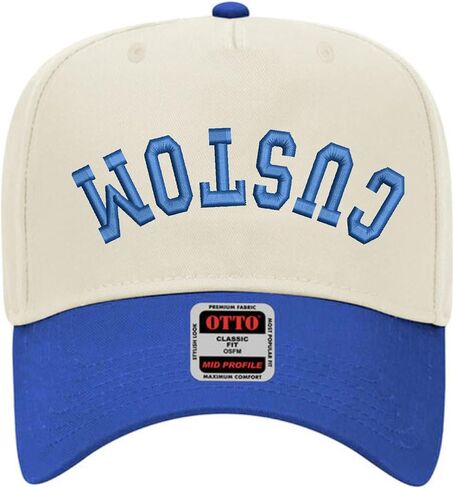 Custom Upside Down Text | Two Tone Trucker Hat | Unisex 5 Panel Adjustable Snapback | Personalized Trendy Embroidered Ballcap in Saudi Arabia