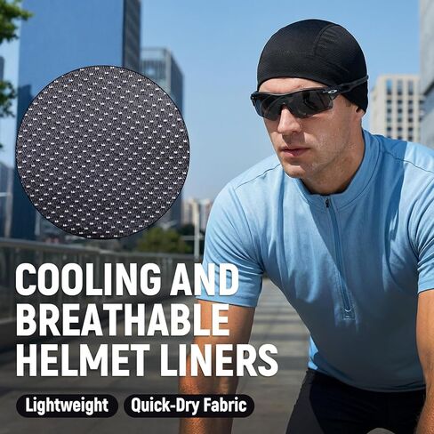 2 قطعة قبعات الجمجمة التبريد للرجال النساء خوذة بطانة تنفس شبكة قبعة الدراجات النارية تشغيل قبعة صلبة in Kuwait