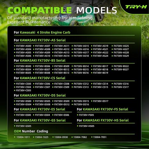 15004-1011 Carburetor with Fuel Filter Set for Kawasaki FX730V 4-Cycle Engine Replace# 15004-1011 15004-0930 15004-7082 15004-7051 in Kuwait