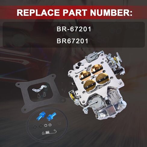 BR-67201 Carburetor 4-Barrel 850CFM 4150 Double Pumper Mechanical Secondary Compatible with Holley Quick Fuel Brawler Race Series, Replacement for BR67201 in Kuwait