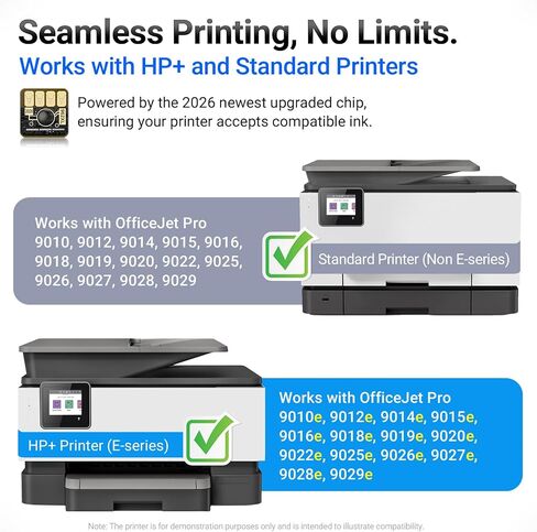 962XL Ink Cartridges Combo Pack Replacement for HP 962 Ink Cartridges Compatible with HP OfficeJet 9015e 9010 9015 9025e 9012e Printer, Upgraded Chip Work with HP+ Service Printer, 4 Pack High Yield in Saudi Arabia