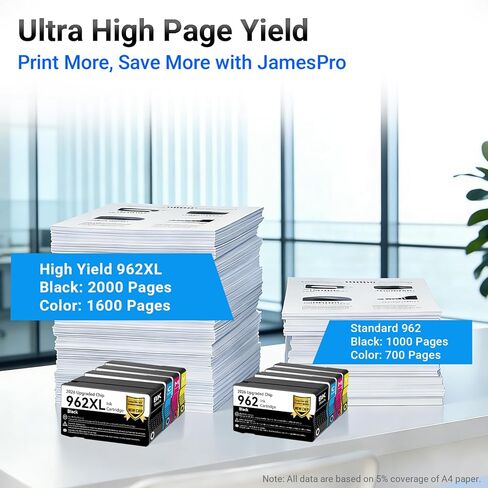 962XL Ink Cartridges Combo Pack Replacement for HP 962 Ink Cartridges Compatible with HP OfficeJet 9015e 9010 9015 9025e 9012e Printer, Upgraded Chip Work with HP+ Service Printer, 4 Pack High Yield in Saudi Arabia