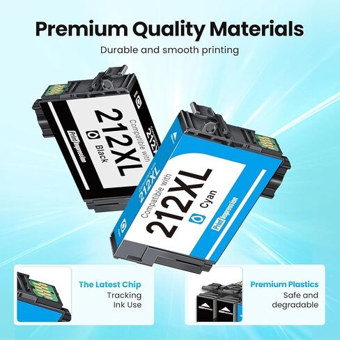 حبر 212XL T212XL T212 عالي السعة مُعاد تصنيعه لخراطيش حبر Epson 212 للقوى العاملة WF-2830 Color XP-4100 XP-4105 WF-2830 WF-2850 (أسود وسماوي وأصفر وأرجواني) in Kuwait