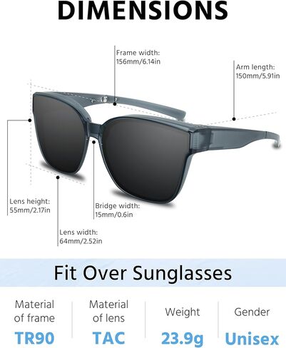 Over Glasses Sunglasses for Women: Sunglasses for Over Prescription Glasses -Polarized Foldable Sunglasses in Saudi Arabia